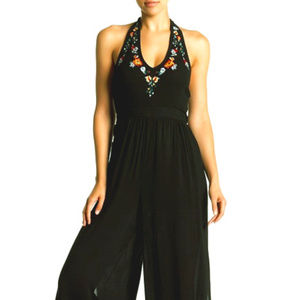 New Flying Tomato Embroidered Halter Jumpsuit S